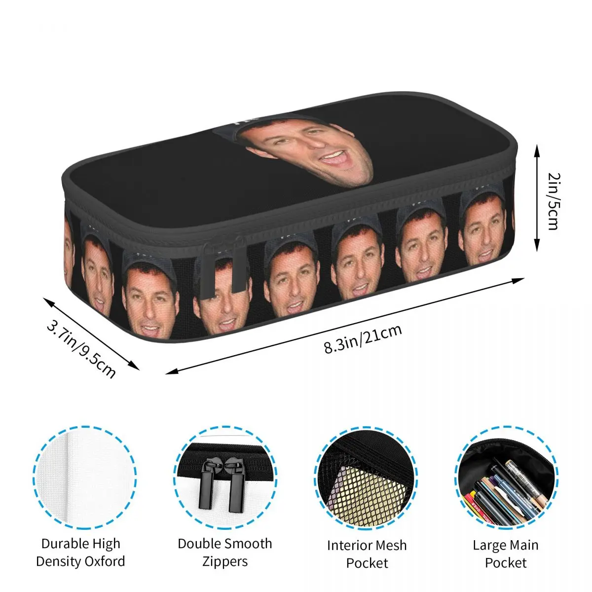 

The Face Meme Adam Sandler Smile Amazing Poster Pencil Case for Kids Gifts Pen Box Pencil Bag Stationery Supplies Pen Holder Bag