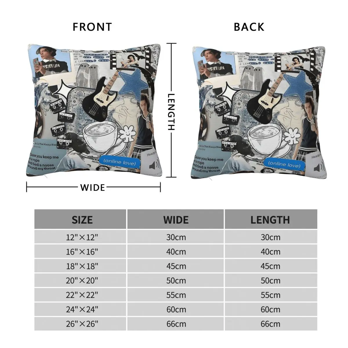 Conan Gray Indie Blue Mood Square Pillowcase Polyester Linen Velvet Creative Zip Decorative Home Cushion Cover 18