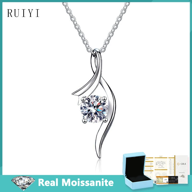 

S925 Sterling Silver 1CT D VVS1 Moissanite Diamond Four Claws Pendants Necklaces for Women Elegant Luxury Jewelry Gifts with GRA