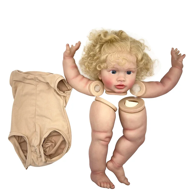 26inch Reborn Doll Kit Pippa with Blond Hair Lifelike Awake Baby Already Painted Unfinished Doll Parts DIY Baby toys