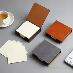 PU Leather Memo Pad with a Lid Holder Notepads Dispenser Hold Up to 180 Sheet Noetpads for Home Office Drawers Desktop