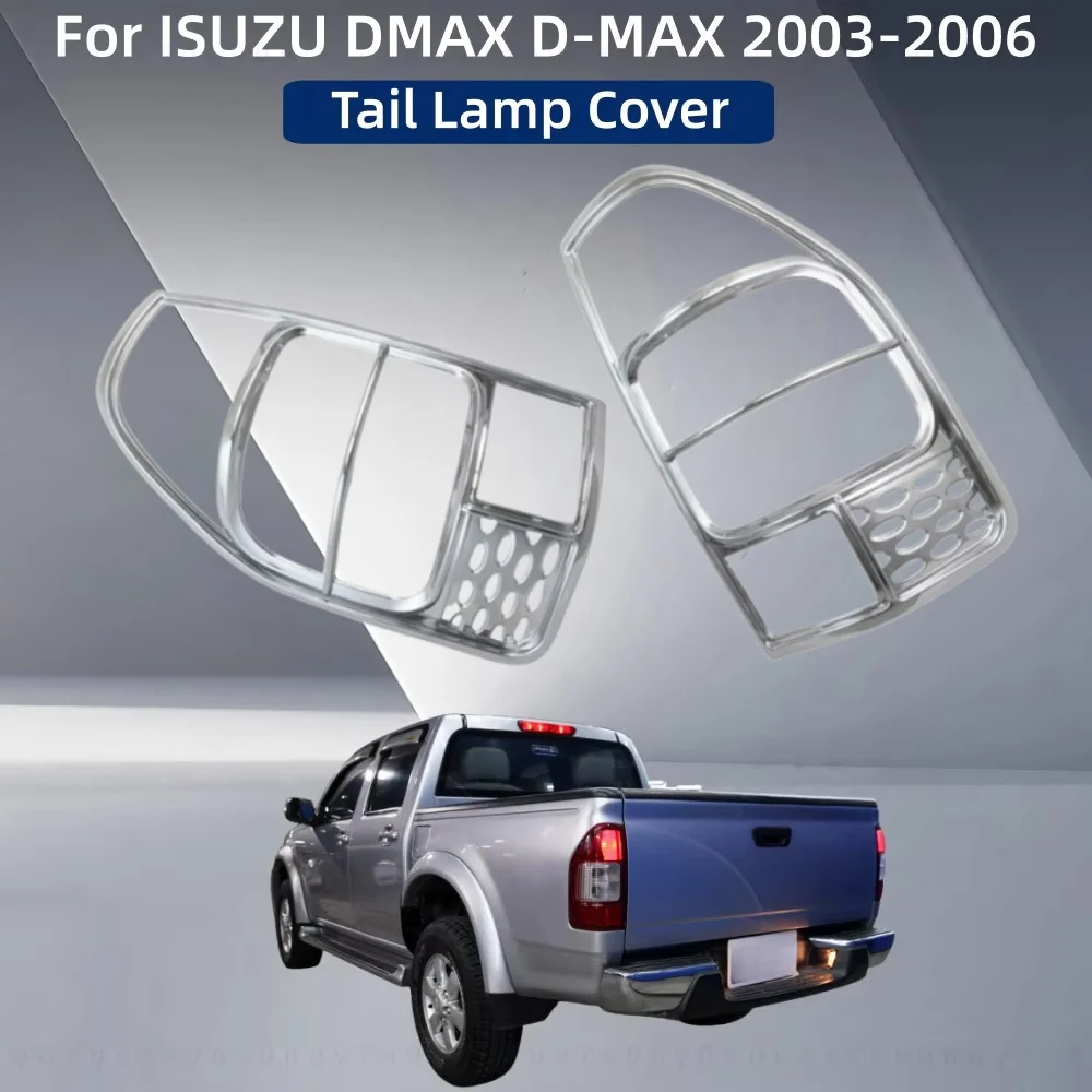 

2pcs ABS Chrome Car Modification Accessories Plated Tail Lamp Cover Trim Paste Style For ISUZU DMAX D-MAX 2003 2004 2005 2006