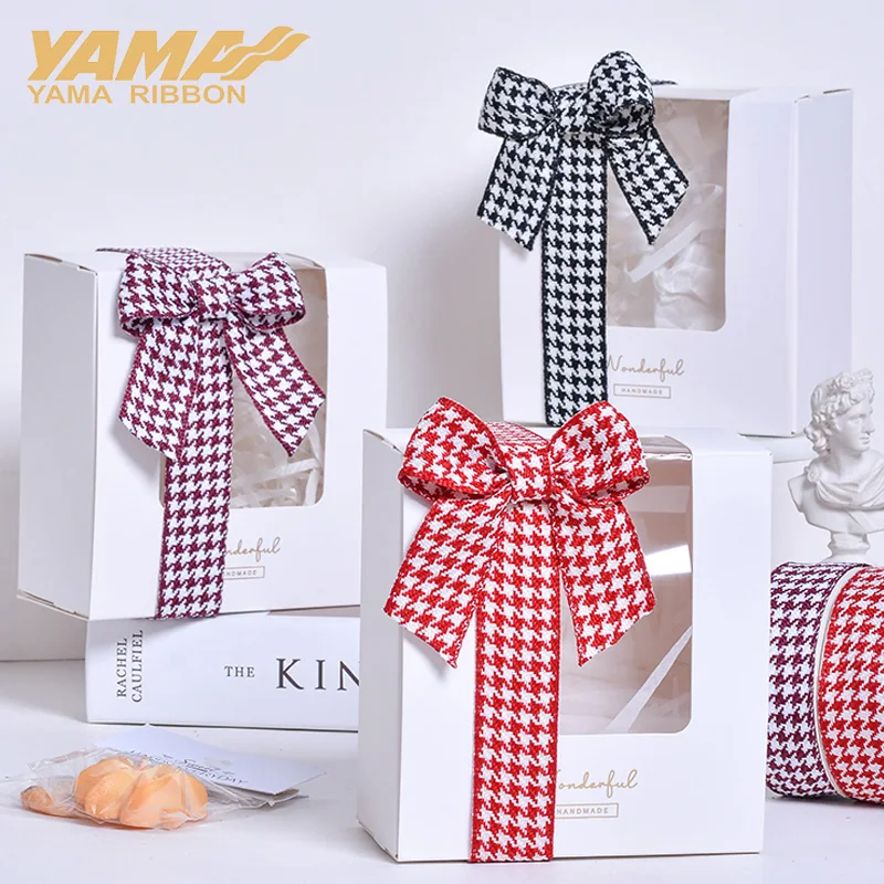 YAMA Houndstooth Ribbon 10yards/roll 16 25 38mm Ribbons DIY Crafts Gifts Packaging Wedding Flower Decoration