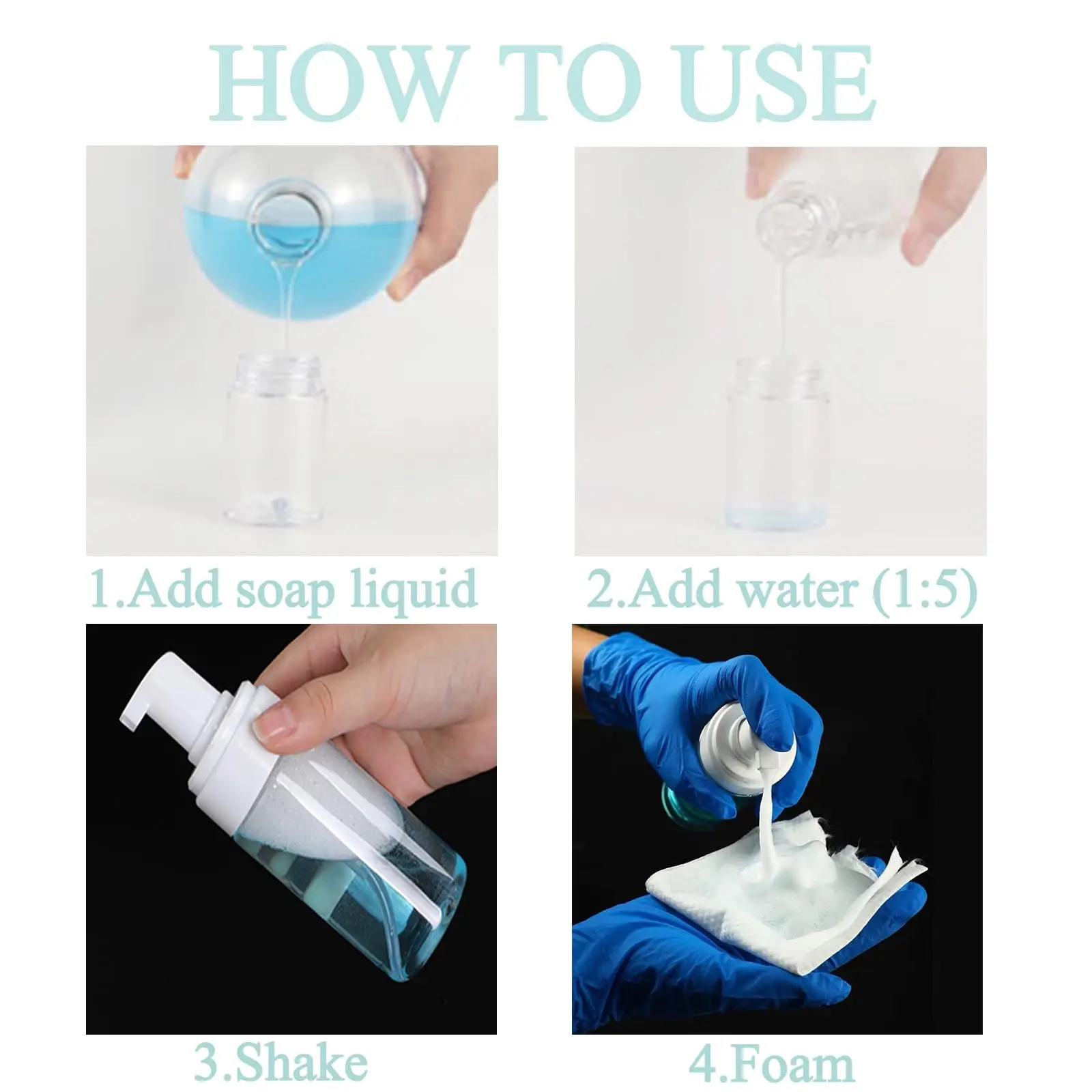 100/150/200/250ml Portable Foam Bottle Tattoo Supplies Cyanobacteria Green Algae Dispensing Bottles for Tattoo  Perfume Liquids