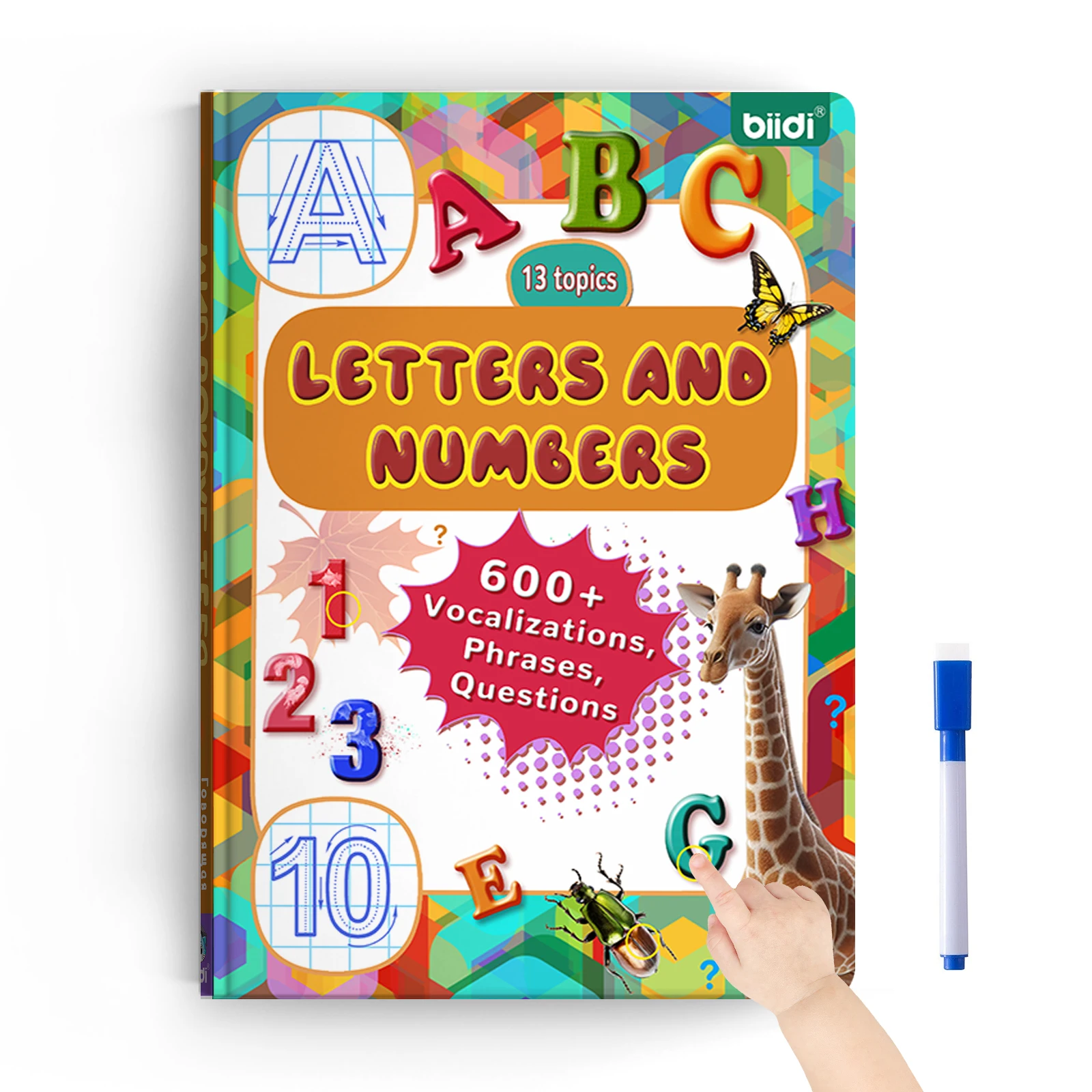 كتاب ألعاب التعلم التفاعلي مع الصوت - الأبجدية والأرقام للأولاد والبنات من عمر 0 سنوات فما فوق