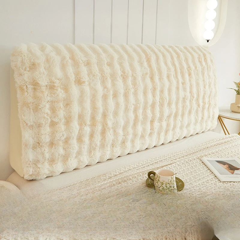 Fluffy Rabbit Fur Bed Headboard Cover Universal Thickened Winter Sofa Protector