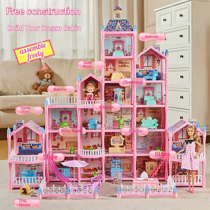 Mädchen Villa Schloss Modell Baustein Sets DIY Ziegel Spielzeug Puppenhaus Villa Kinder Pretend Spielen Spielzeug für Mädchen Geschenk