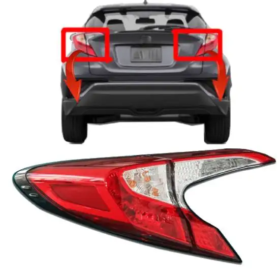 

car 4 pcs taillamp inner outer taillight for C-HR CHR 2018 2019 accessories body kit