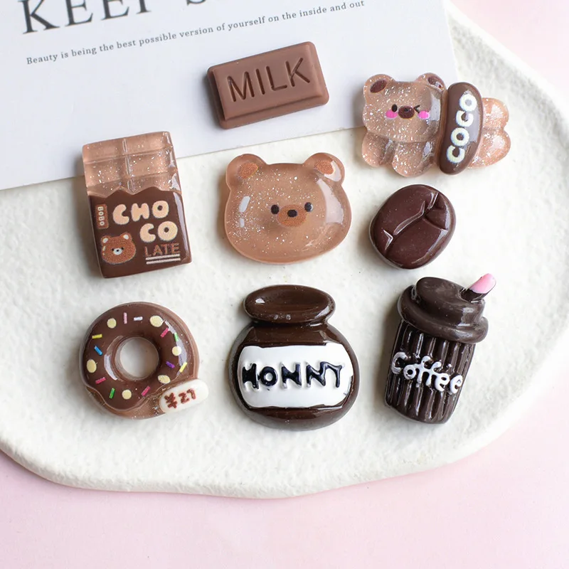 

10pcs Transparent Bear Resin Cabochons Flatback Embellishments for Shoes Phone Case Scrapbooking Supplies DIY Crafts