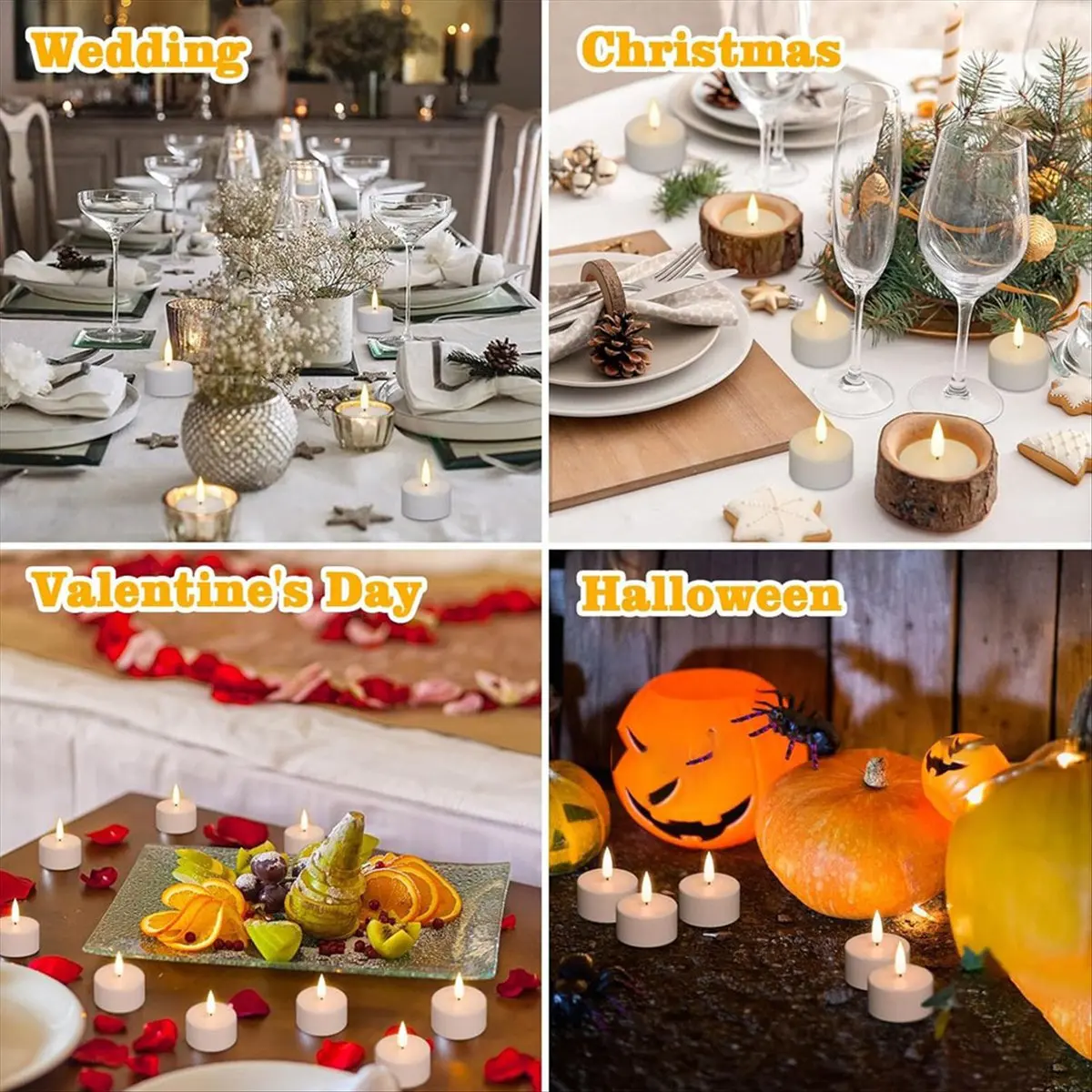 [Vend for]6 Pcs Rechargeable Flameless Votive Candles with Remote and Timer, White Plastic LED Tea Light Candles Charge Base