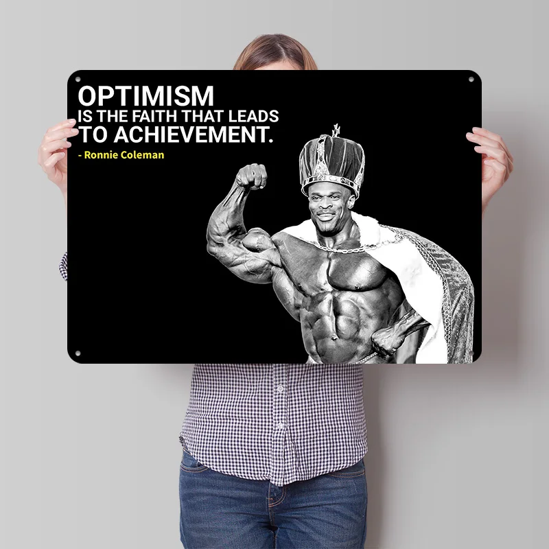 Ronnie Coleman Quotes 3D Texture Metal Poster Customized Wall Art Tin Sign Gift for Mancave Modern Home Decoration Luxury Room
