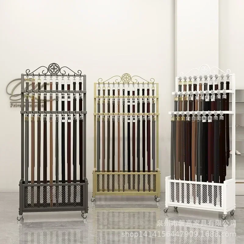New Belt rack, belt display rack, mobile shelf, multi-layer tie display rack.