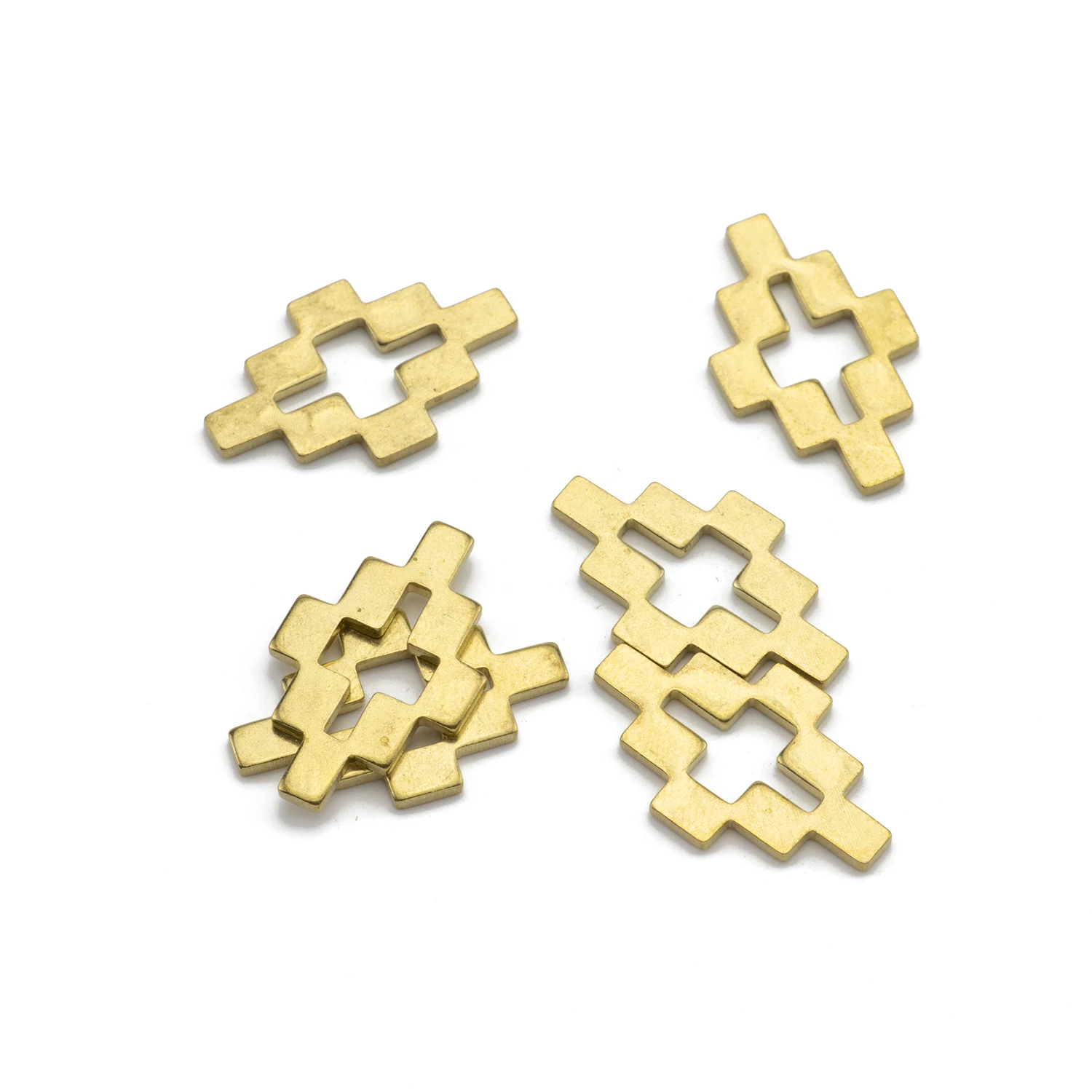 10Pcs Raw Brass Geometric Hollow Cross Charms Pendants Diy Accessories For Women 2020 Trend Jewelry Making