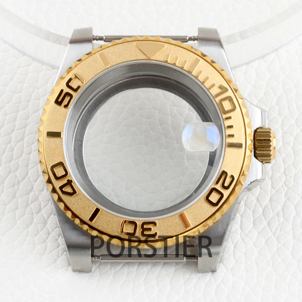 40mm NH35 Case Gold Silver for Yacht-master Mod NH34 NH35 NH36 movement 28.5mm Dial Sapphire Glass Submariner Diver Watch Cases