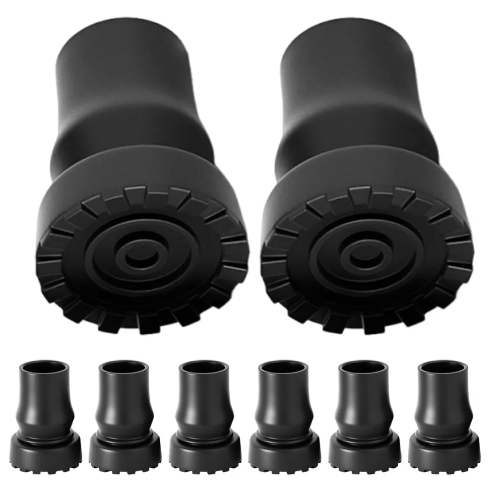 8Pcs Cane Rubber Tips Non-Slip Heavy Duty Rubber Crutch Ends for Walking Canes 19Mm Diameter Replacement Feet Caps Black