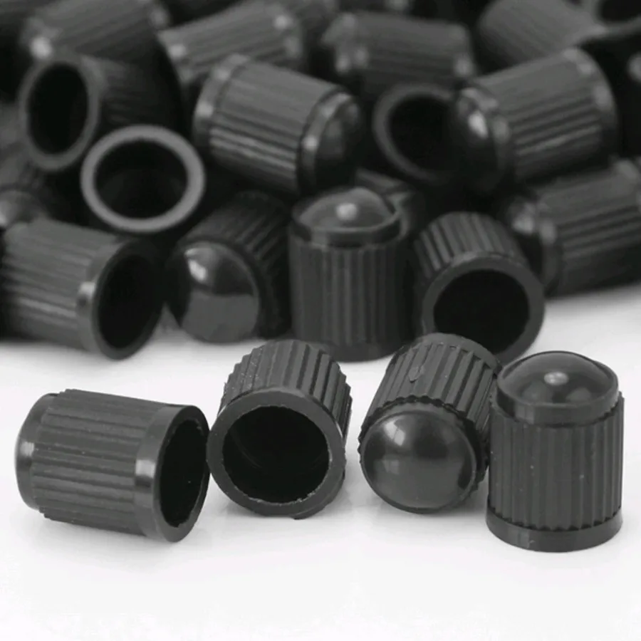 50Pcs Car Wheels Tire Valve Air Dust Cover Black Plastic Valve Stem Caps Wheels Tires Universal Car Auto Exterior Accessories