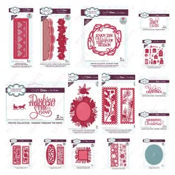 Metal Cutting Dies Christmas Emotion Word Flower Frame Various Scrapbook Diy Decoration Paper Craft Embossing Greeting Card Mold