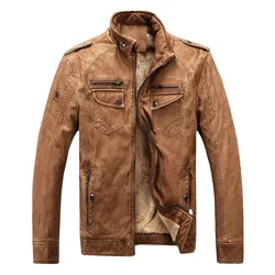 Real Leather Jacket Coats Blue Brown Black Fur Jackets Mens Clothing Leather Genuine Leather Vintage  Fox Fur Coat DropShip Hot