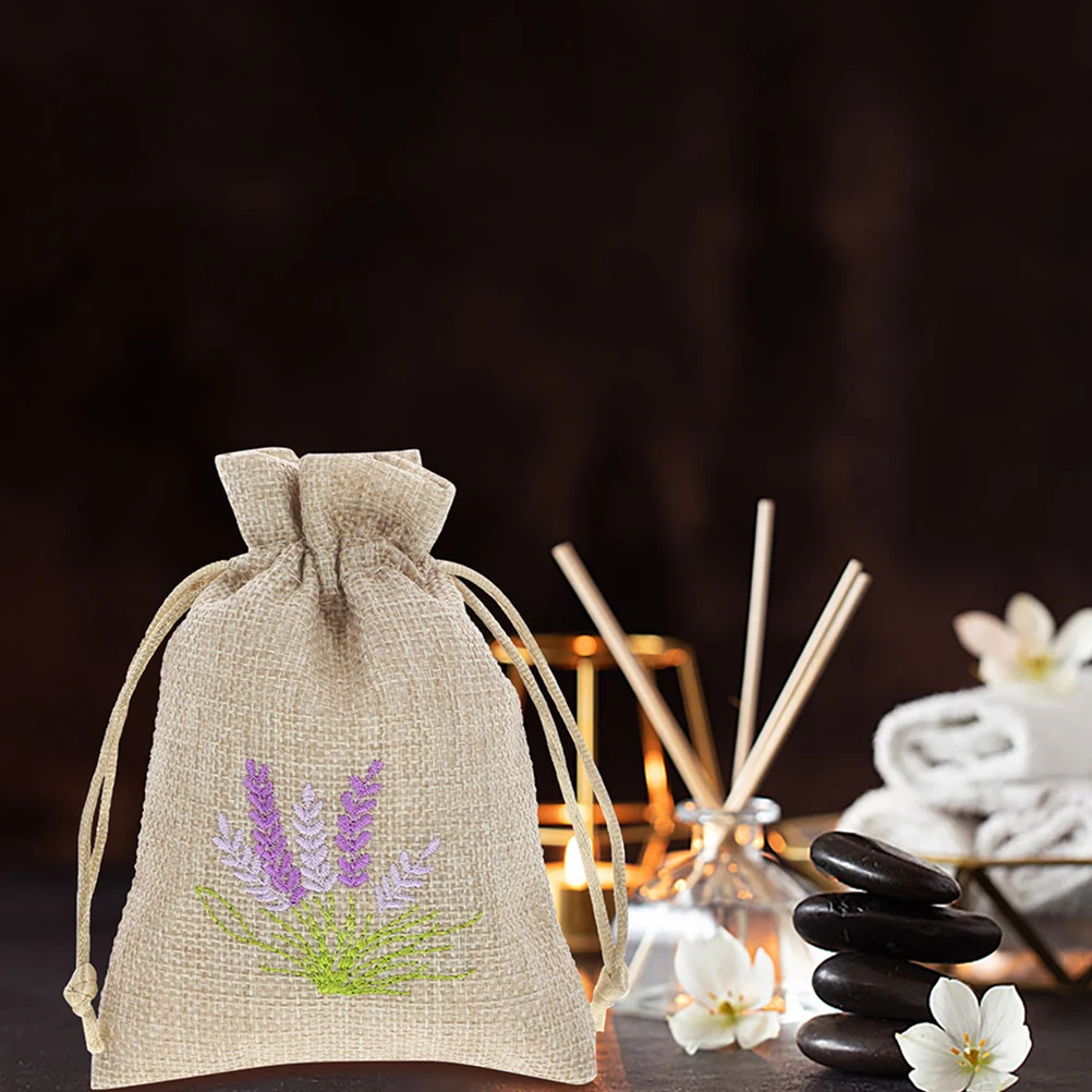 

6pcs Empty Sachet Bags Linen Drawstring Pouches For Jewelry Storage Wedding Party Favor Burlap Scent Bags Closet Organizer