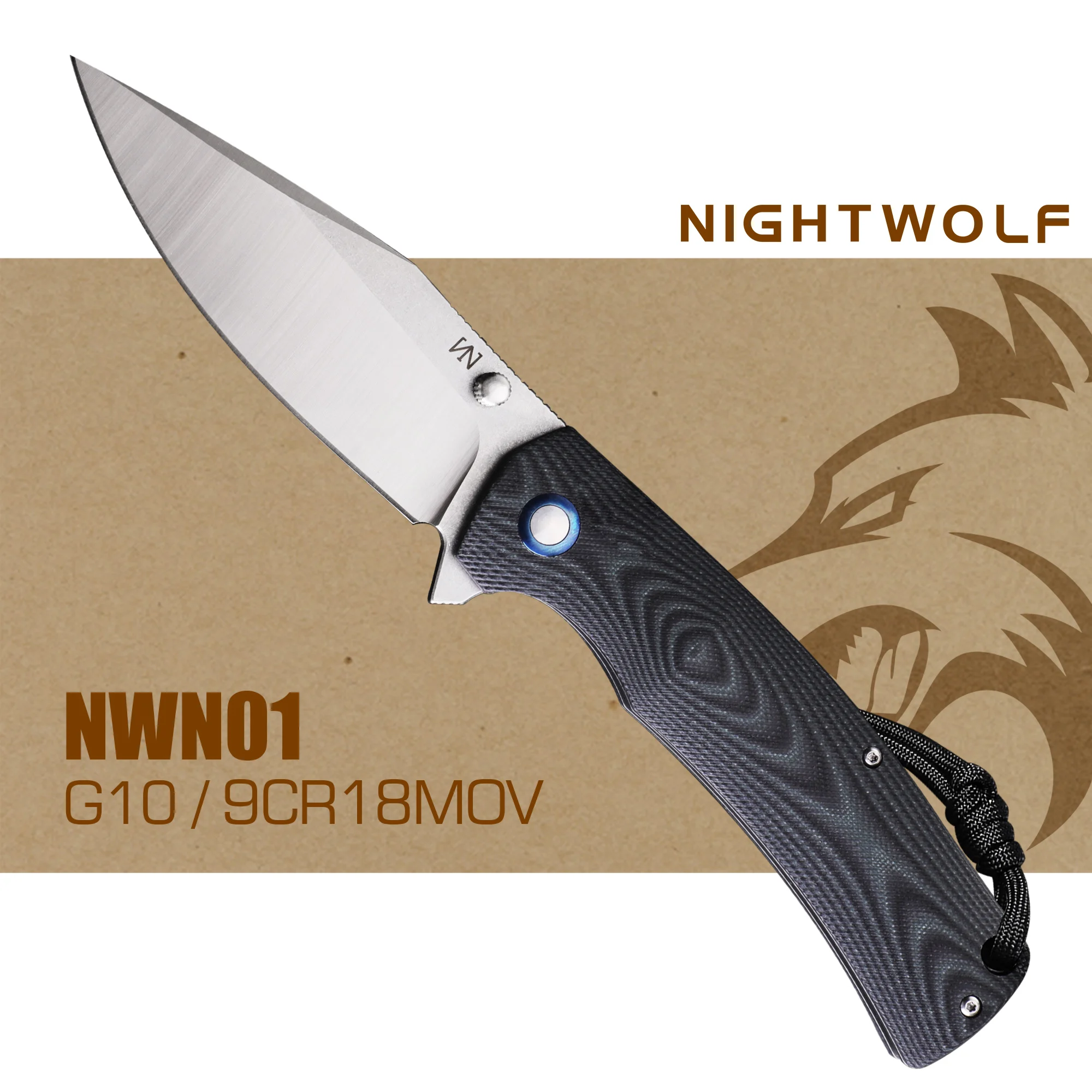 

Складной нож Nightwolf NWN01, рукоятка G10, стальное лезвие 9CR1 8MOV, для выживания, охоты, рыбалки, походов, повседневного использования, ручной инструмент для мужчин