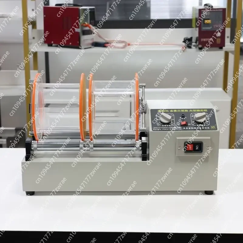 KT-1320 Rotary Drum Jewelry Polishing Machine Dual Drum Design Deburring Chamfering Jewelry Manufacturing Metal Parts