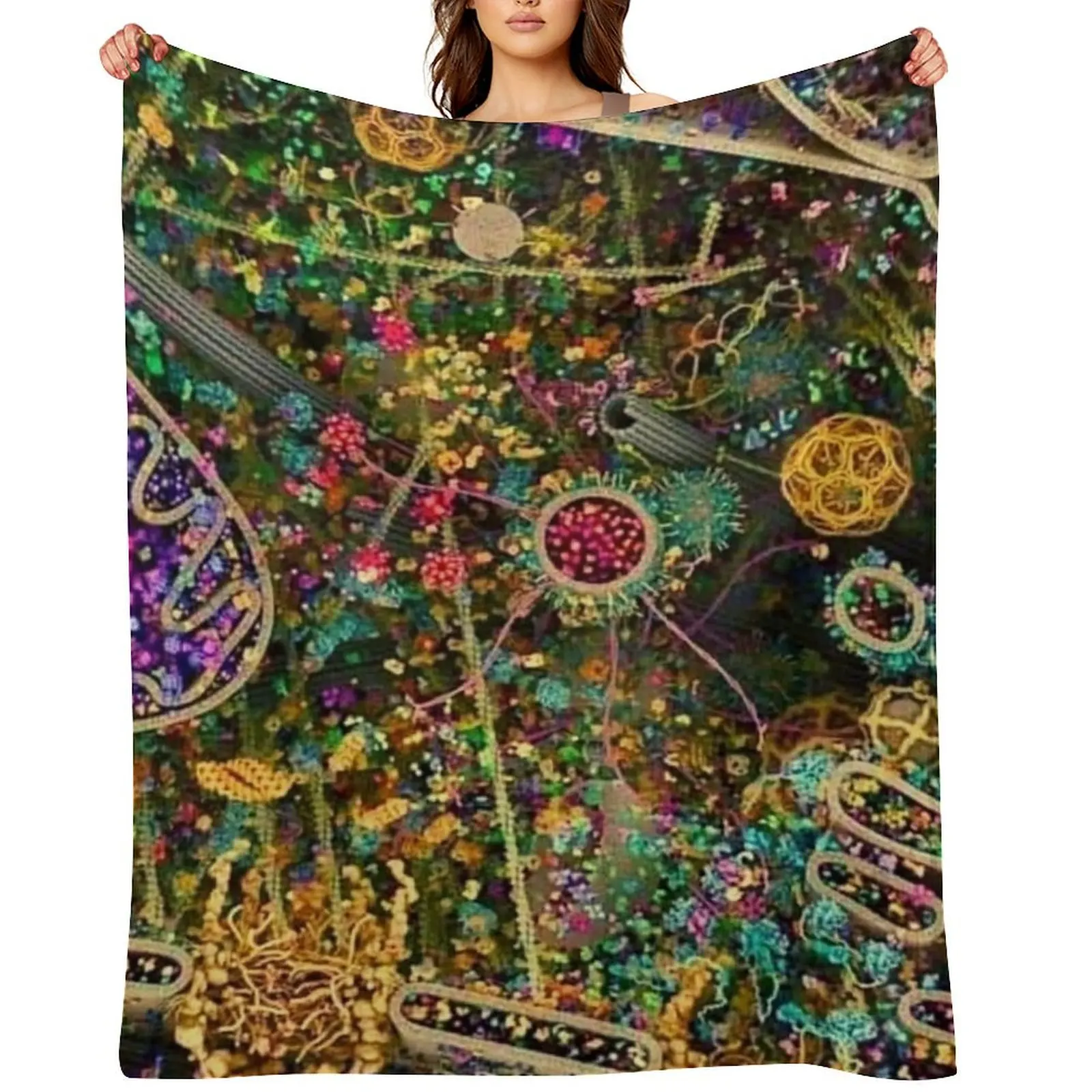 

Human Cell Detailed, Biologist/Scientist/Science Lover Throw Blanket Camping For Sofa Thin Thins Blankets