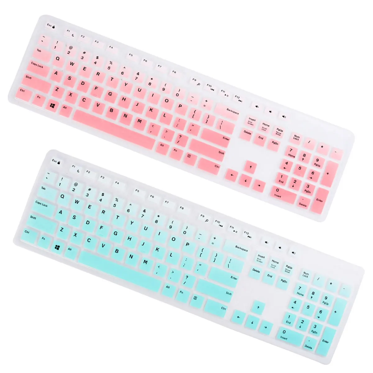 

2Pcs Keyboard Skin Silicone Protective Cover Dustproof Waterproof Flexible Keyboard Film for Kb216p Kb216t Wk636 Gradient