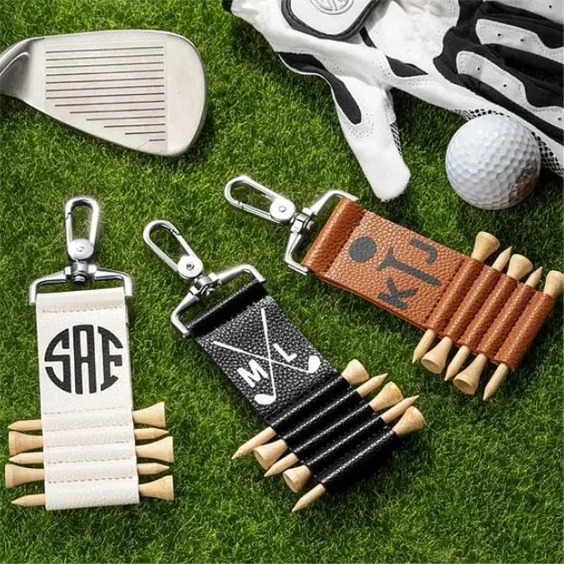 Outdoor Engravable Leather Golf Nail Bags, Golf Bags Labels Personalized Golf Seat Bags, Golf Seat Accessories