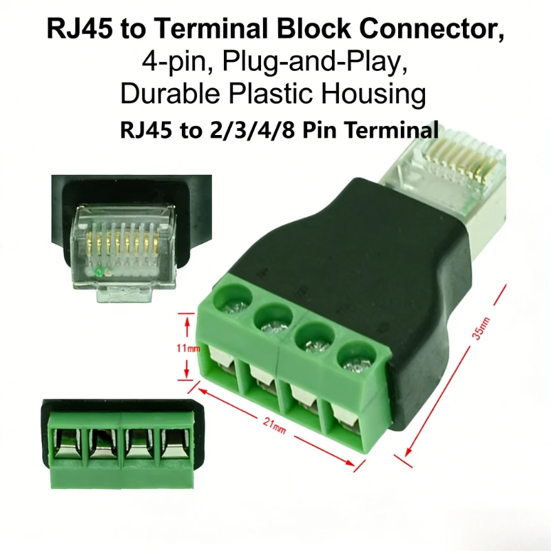RJ12 auf 6-Pin 2/3/4/5/6/8-Pin Klemmenblock RJ45 auf RJ50 Verbindungsstück 10P10C RJ45 auf 485 Stecker Buchse Adapter Anschlusskopf