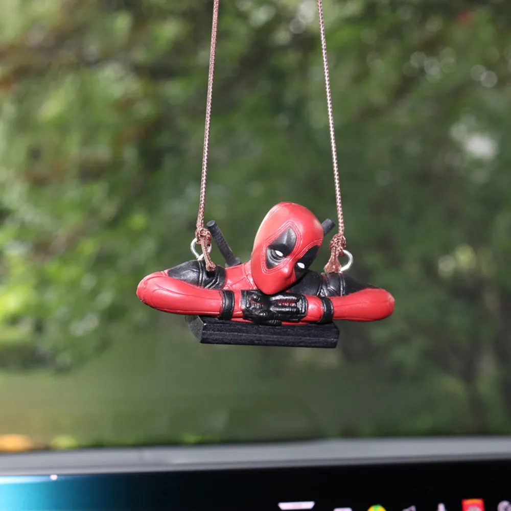 Pendentif de voiture Deadpool pour enfants, accessoires intérieurs, mini modèle, jouets, figurines d'action, lire un livre, SUCK IT, nouveau