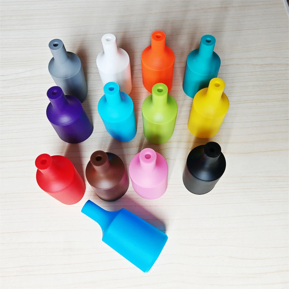 DIY Multiple Colors E27 Lamp Holder Soft Silicone Lamp Cup Lamp Socket Protective Cover Chandelier Lighting Accessories