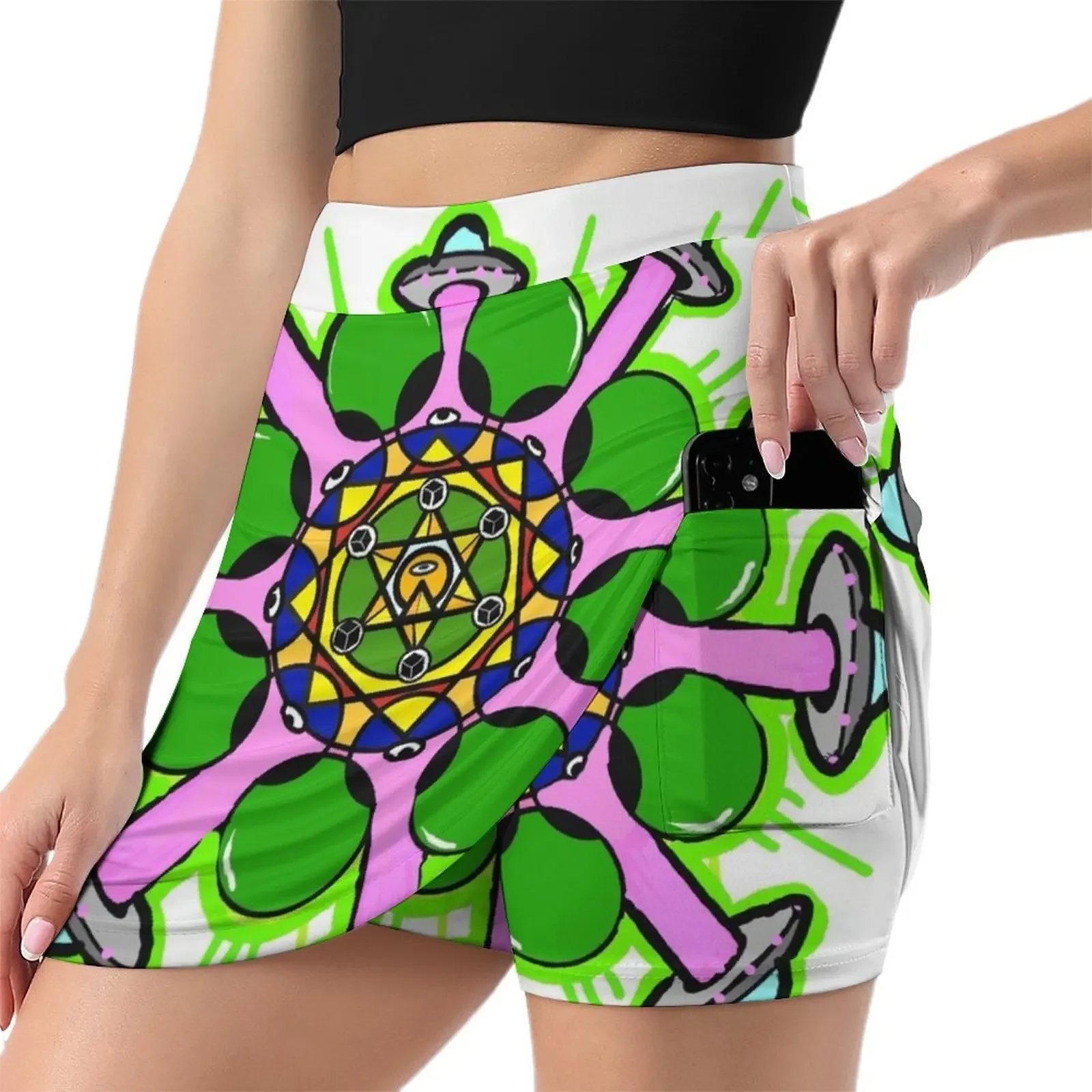 Ufo mandala Mini falda faldas de mujer tendencia 2024 Falda corta para mujer Faldas cortas elegantes faldas sociales para mujer