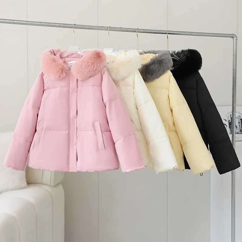 

New Women's Winter Jacket Parkas Thick Down Cotton Padded Jacket Casual Parkas Warm Hooded Coat Lady Fashion Outerwear