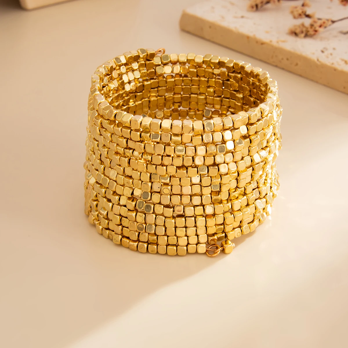 SHIXIN خمر متعدد الطبقات سوار واسع للنساء الشرير CCB الاكريليك سلسلة من الخرز الإسورة سوار 2026 مجوهرات الأزياء والاكسسوارات #4