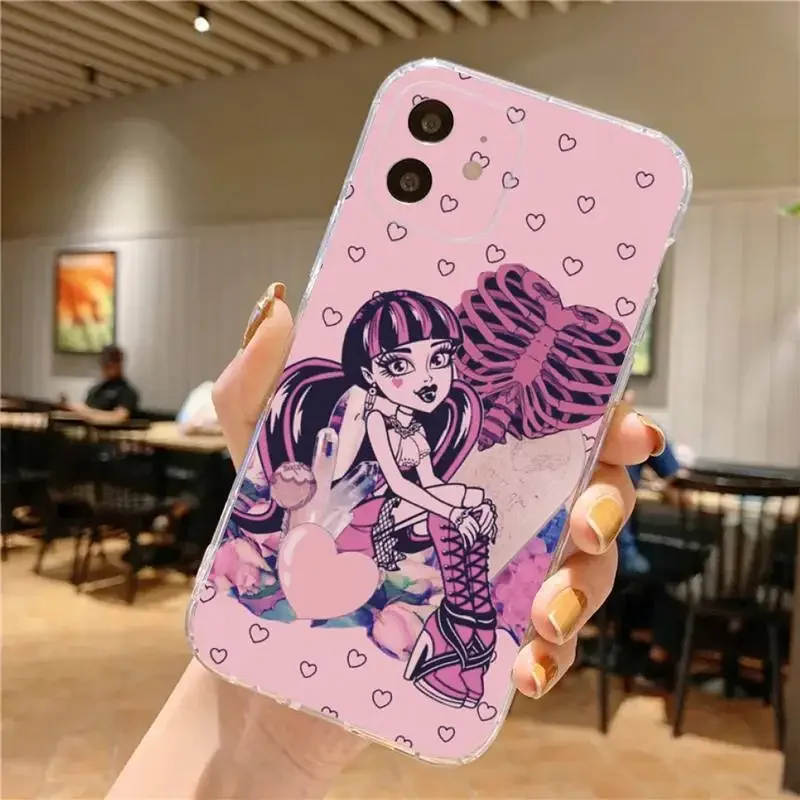 M-Monsters-H-High Anime Phone Case For iPhone 15,14,13,12,11 Plus,Pro,Max,XR,XS,X,7,8 Plus,SE,Mini Transparent Silicone Soft