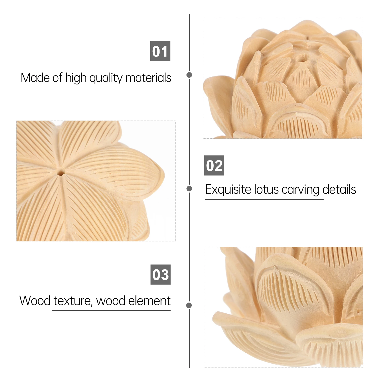 

Multi Layer Lotus Sculpture Decoration Carved Wooden Home Office Bedroom Wedding Festival Gift Tabletop Small Carved Lotus