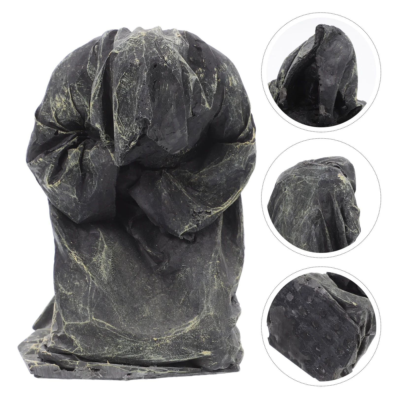 

Mysterious Figure Aquarium Decoration Unique Design High Simulation Aesthetic Enhancer Resin Made Easy to Install Fish Tank