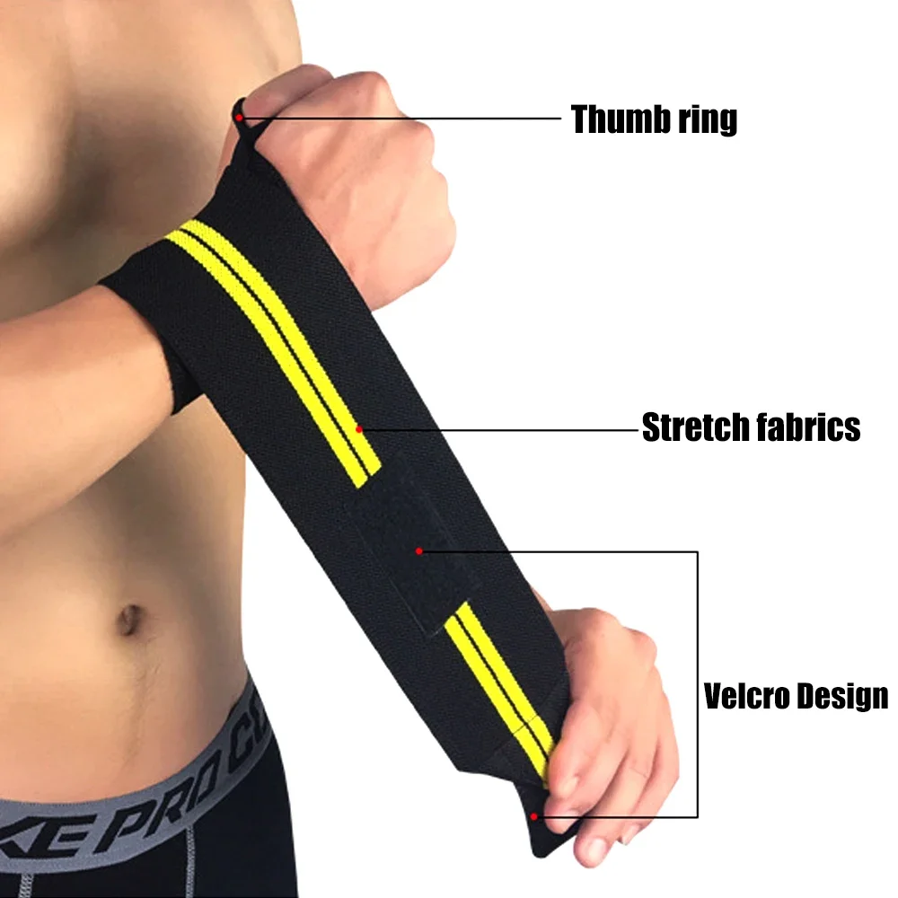 BraceTop 1 PC Weight Lifting Wristband Elastic Breathable Wrist Wraps Bandage Gym Fitness Powerlifting Wrist Brace Support Strap