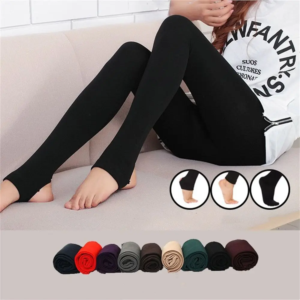 Winter Hosiery Thermal Full Clothing Accessories Full Foot Tights Pants Women's  Pantyhose Fleece Leggings