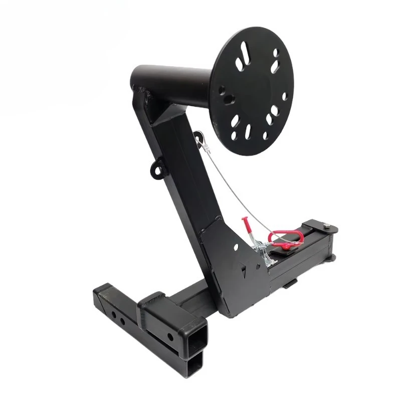 

High-quality heavy-duty off-road adjustable spare tire bracket carbon steel hitch device installed in the new state of the car
