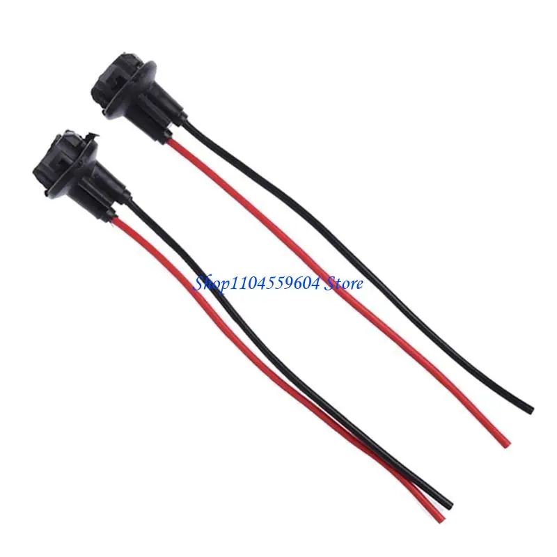 

12QM 2Pcs Light Bulb Socket Lamp Holder T10 Connector Lamp Bulb Wire Harness for Cars