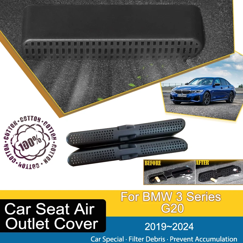 

Car Air Condition Vent Cover For BMW 3 Series G20 Sedan 2019~2024 ABS Under Seat Mouldings Outler Film Stylings Auto Accessories