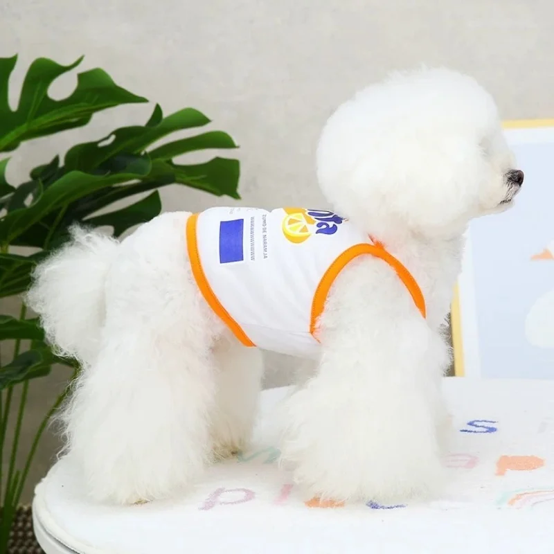 Luxury Sling Pet Dog Vest Striped Dog Clothes Summer Pet Tank Top Cute Print Cat Shirt Breathable Soft Puppy Vest Poodle Apparel