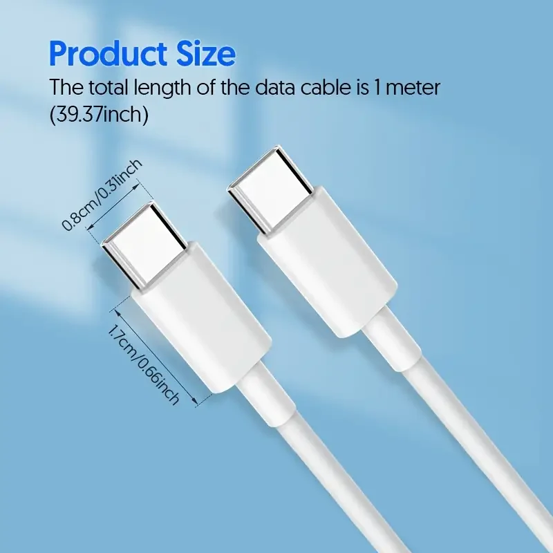 2PCS PD 60W cavo da USB C a USB tipo C cavo dati di ricarica rapida per Huawei Samsung Xiaomi Macbook iPad Data Line da tipo C a tipo C