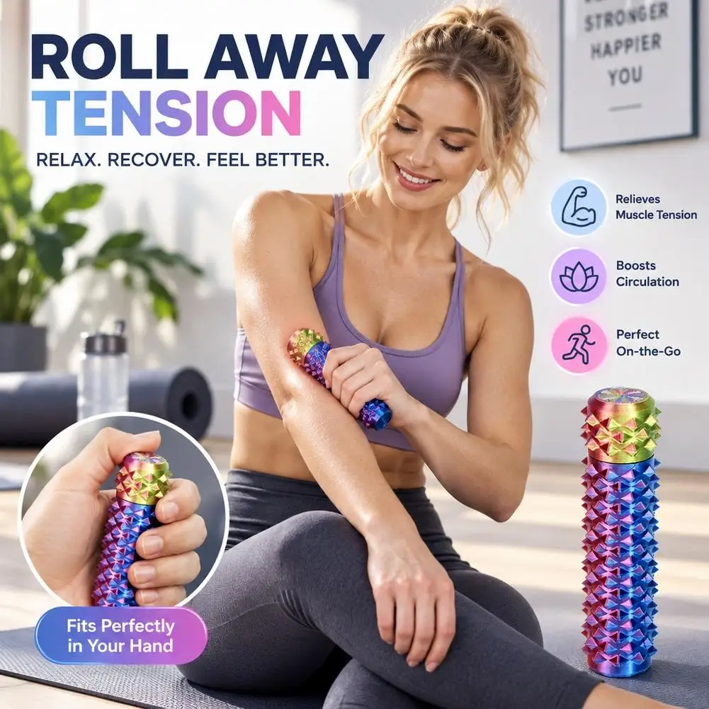 Handheld Spiked Massage Roller Bar Muscle Relief Stress Relief Toy Portable Trigger Point Myofascial Release Tool