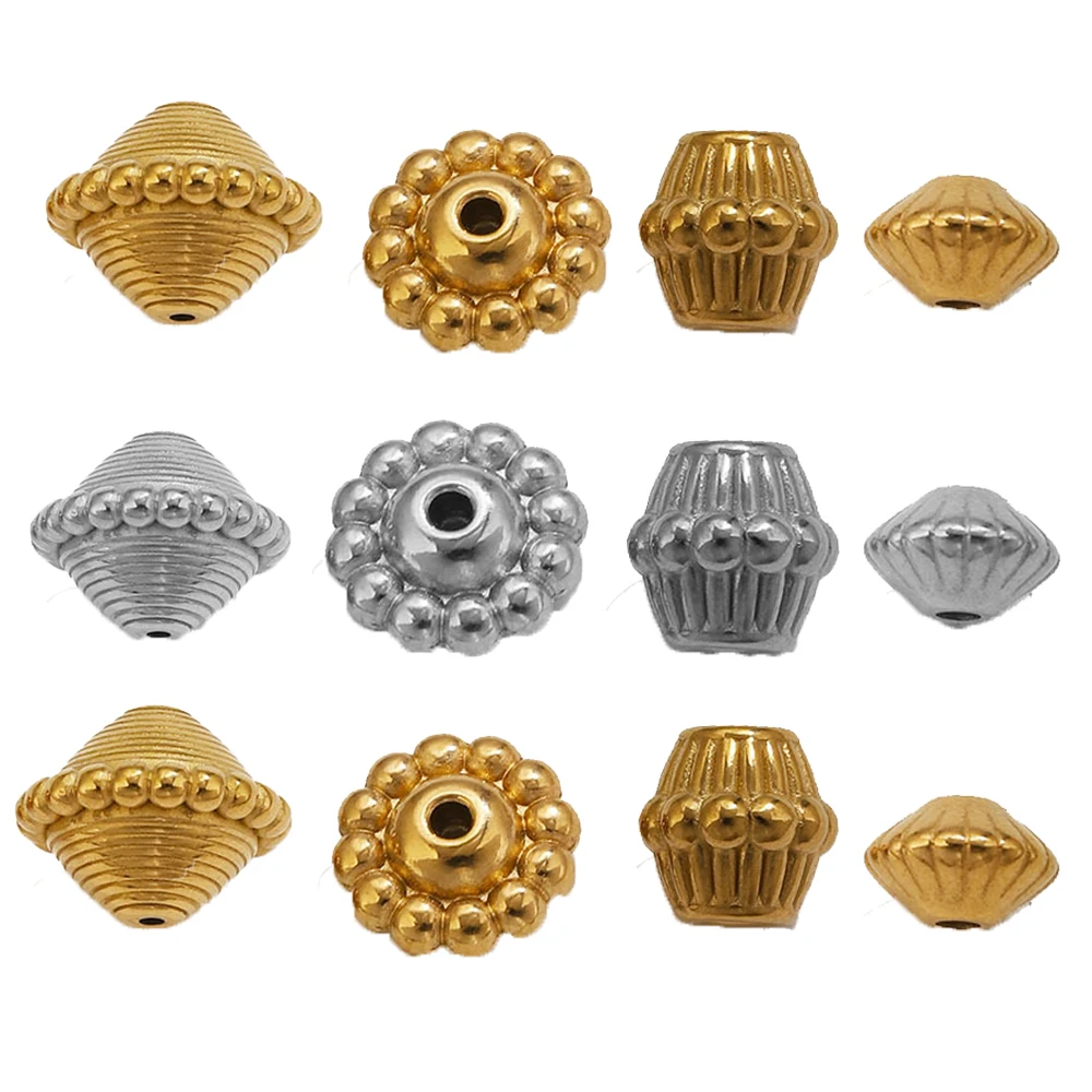 5 Stück Edelstahl-Abstandshalter in Goldfarbe für Handarbeiten, Halsketten, Armbänder, Schmuckherstellung, Bastelbedarf – Detail 3