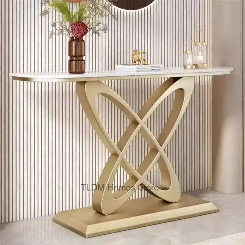 

Entryway Living Room Home Tables Italian Entrance Light Luxury Slate Console Tables Hallway Against The Wall Long Strip Table