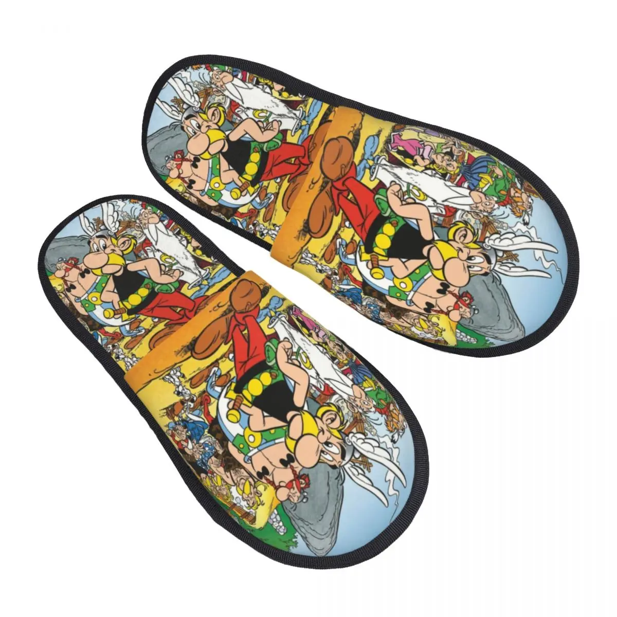 Custom Print Fashion Anime Asterix And Obelix House Slippers Soft Anime Getafix Memory Foam Fluffy Slipper Indoor Outdoor Shoes