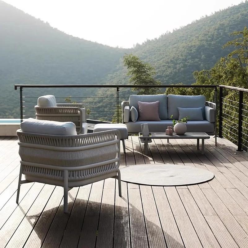 

Nordic Villa Уличные диваны для отдыха Балкон Игровое кресло из ротанга Садовые диваны Кресло с откидной спинкой Мебель Arredo Giardino Lshysf