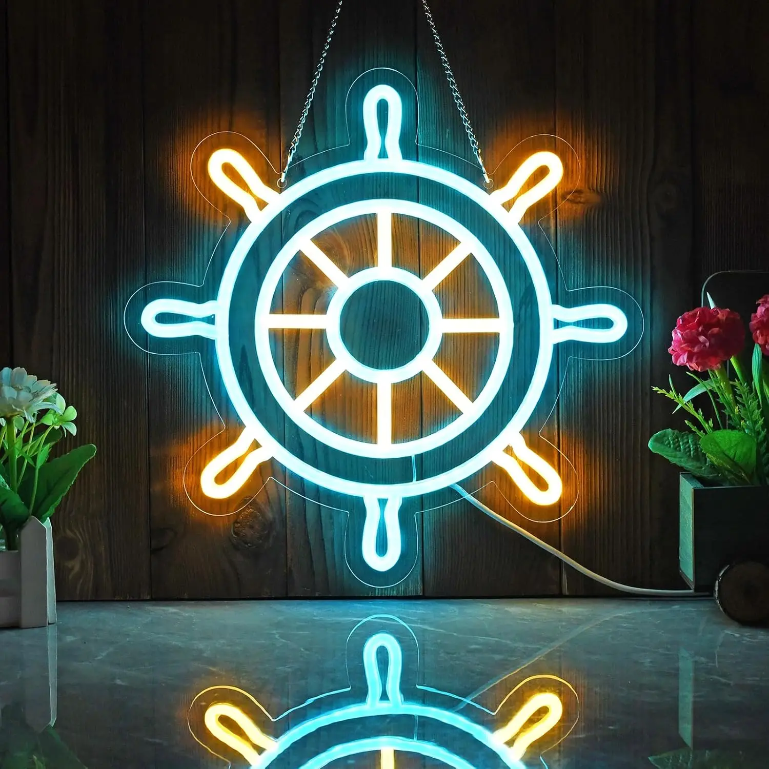 

Coastal Bathroom Decor Neon Sign USB Powered LED Ligh Beach Theme Bathroom Decor & Nautical Party Bedroom Decorations Gift